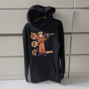 Baruto Kids Black Long Sleeve Naruto Anime Printed Sweatshirt Casual Hoodie Med